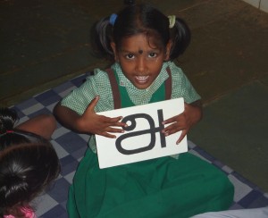 Learning Tamil alphabet    